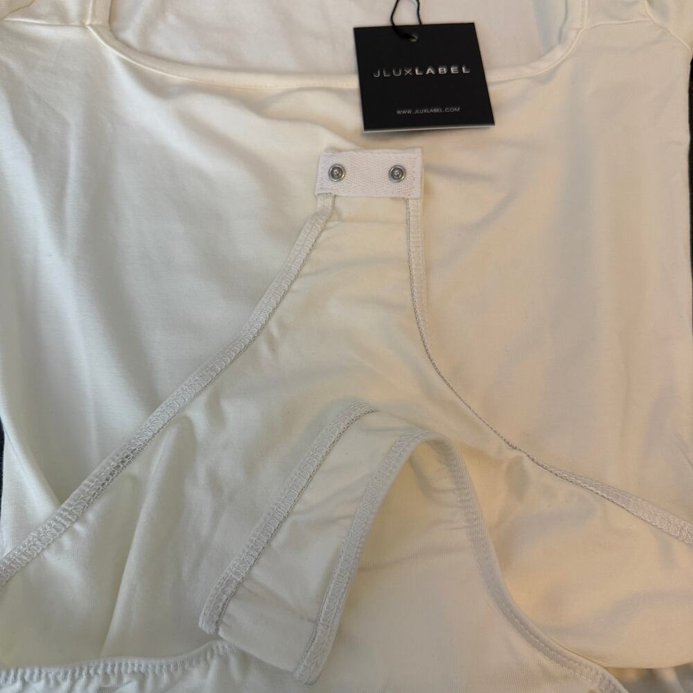 NEW Long Sleeve Bodysuit Ivory JLUXLABEL Stretch Size M - Picture 5 of 16